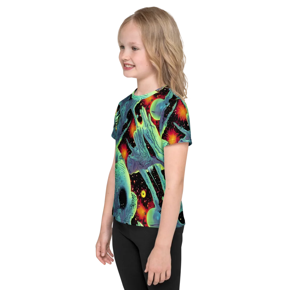 Galactic Grotesque on Kids Crew Neck T-Shirt — Left