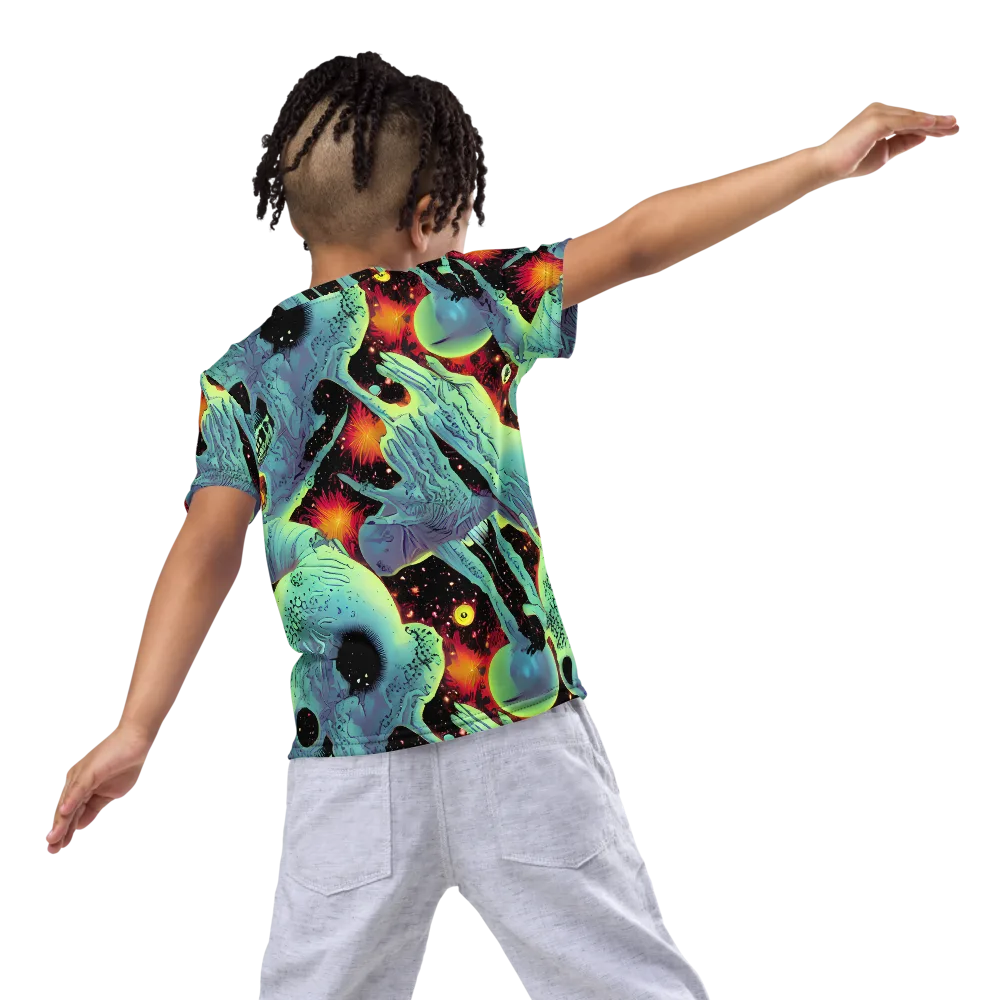 Galactic Grotesque on Kids Crew Neck T-Shirt — Back