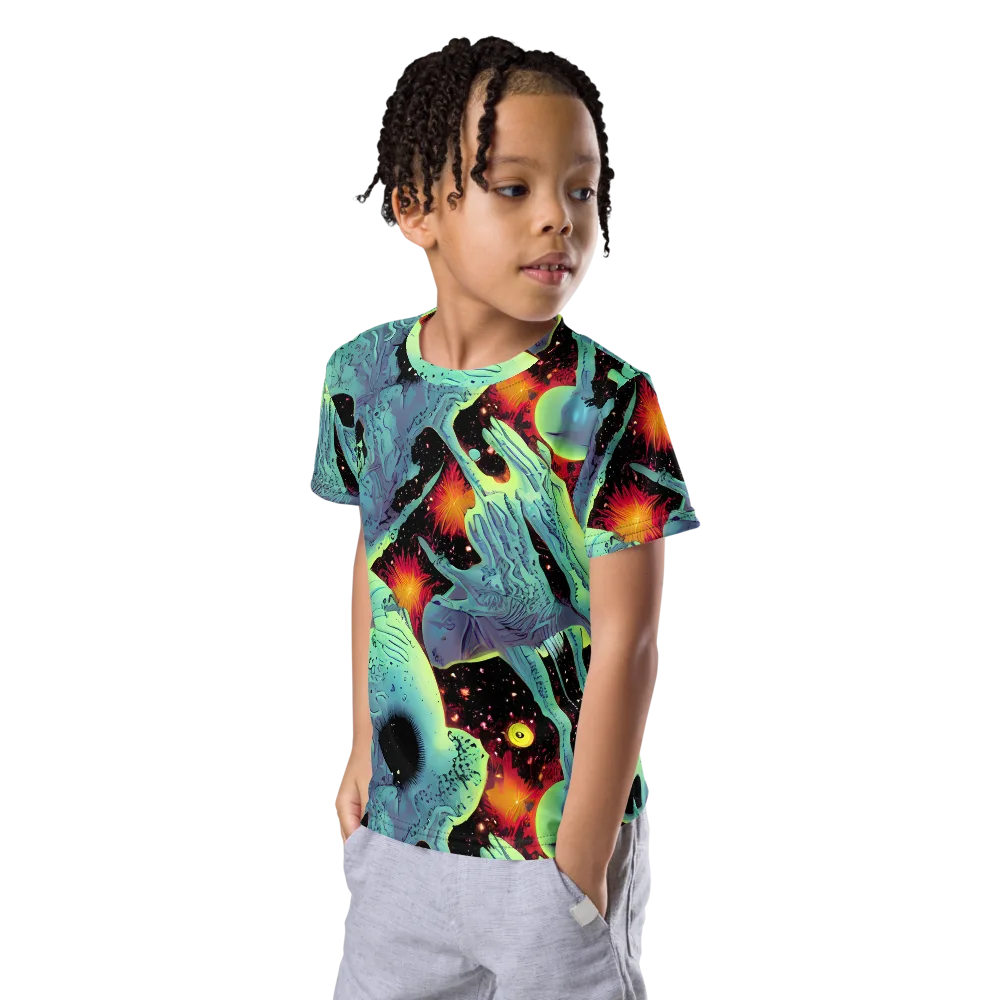 Galactic Grotesque on Kids Crew Neck T-Shirt — Left Front