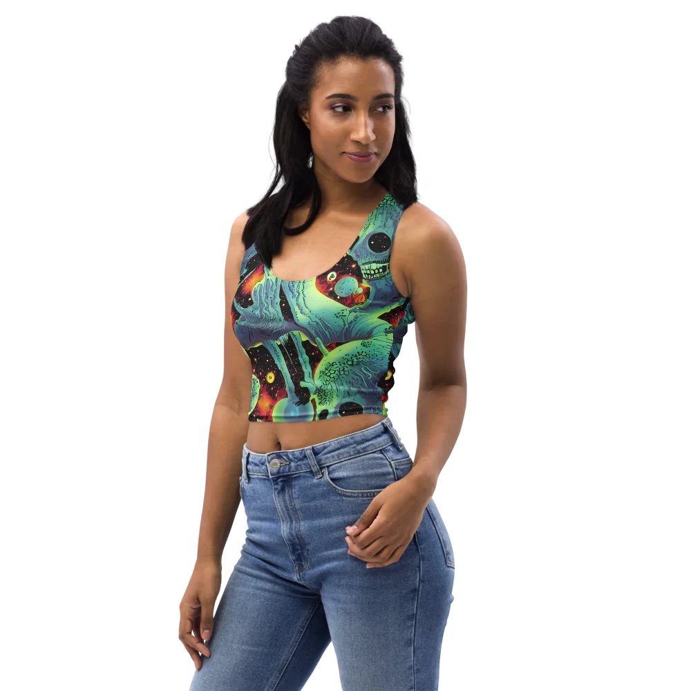 Galactic Grotesque on Crop Top — Left Front
