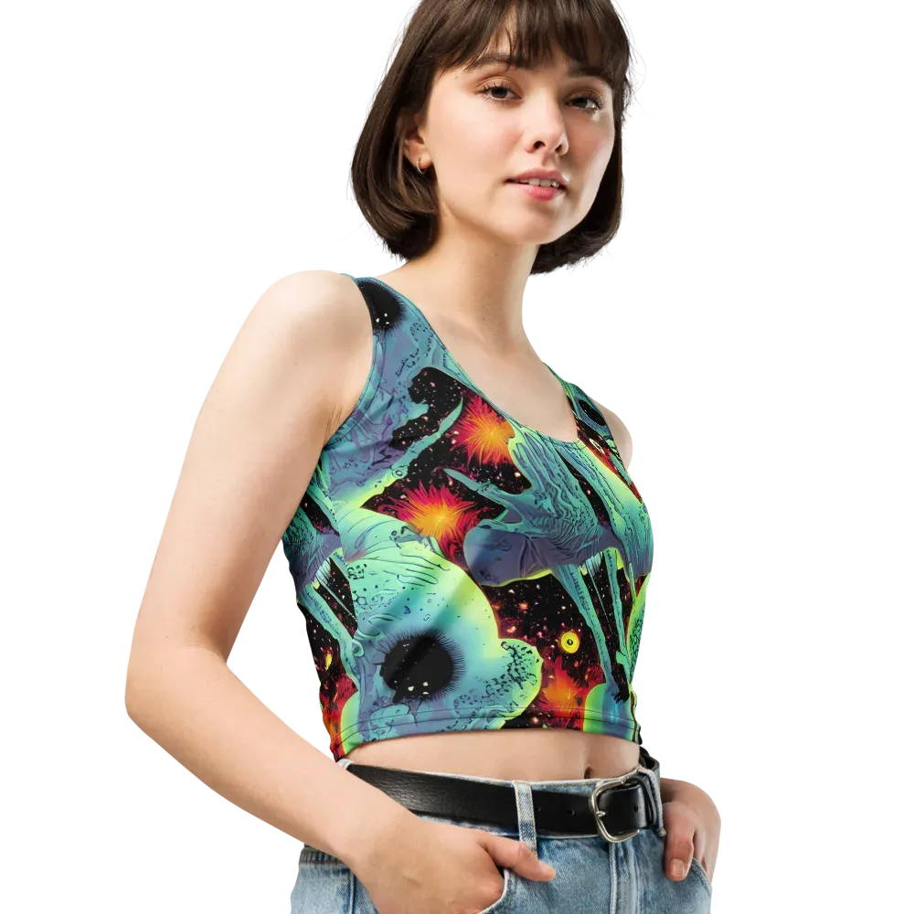 Galactic Grotesque on Crop Top — Right Front