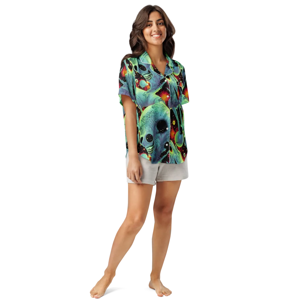Galactic Grotesque on Women's Short Sleeve Pajama Top — Front