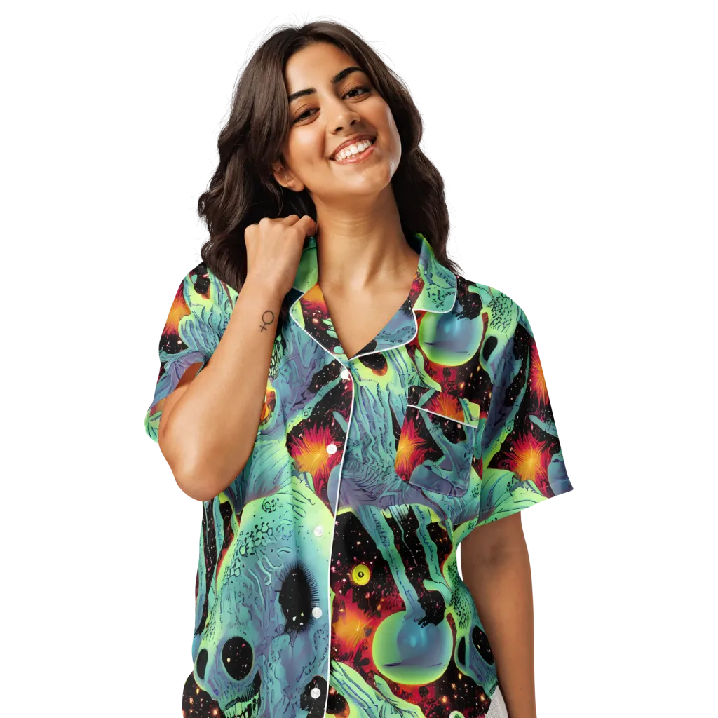 Galactic Grotesque on Women's Short Sleeve Pajama Top — Front