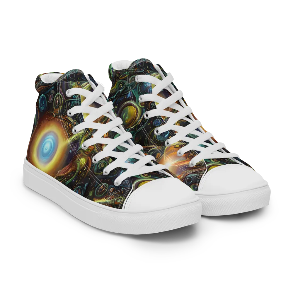 Ferez Vortex on Men's High Top Canvas Shoes — Right Front