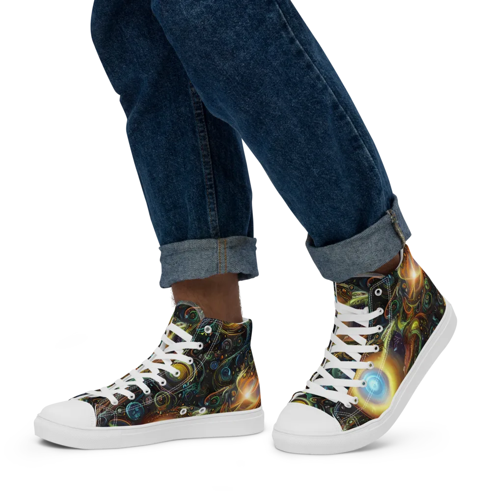 Ferez Vortex on Men's High Top Canvas Shoes — Left