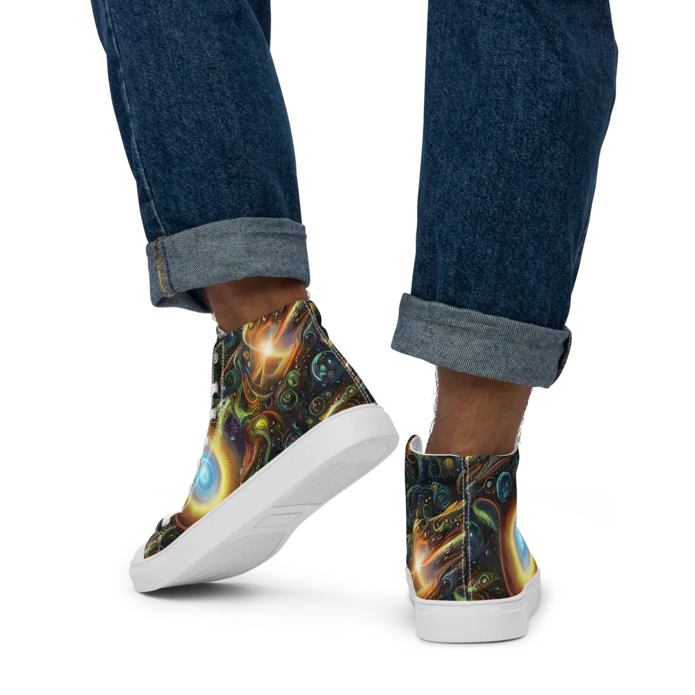 Ferez Vortex on Men's High Top Canvas Shoes — Back