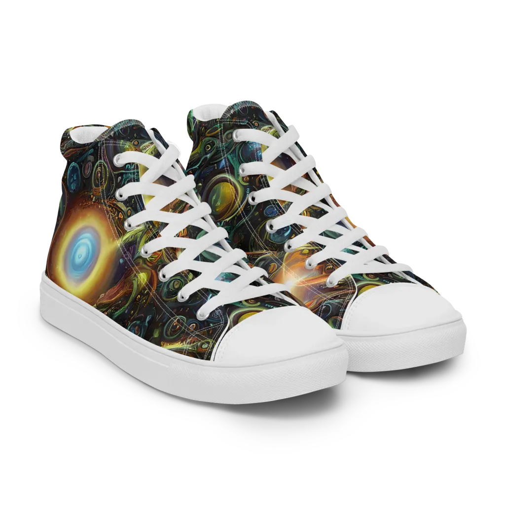Ferez Vortex on Women's High Top Canvas Shoes — Right Front