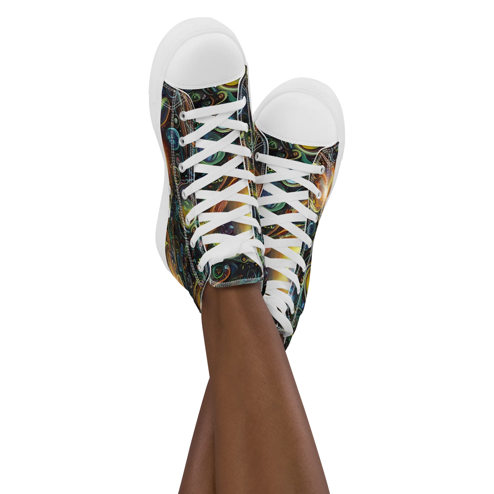 Ferez Vortex on Women's High Top Canvas Shoes — Front