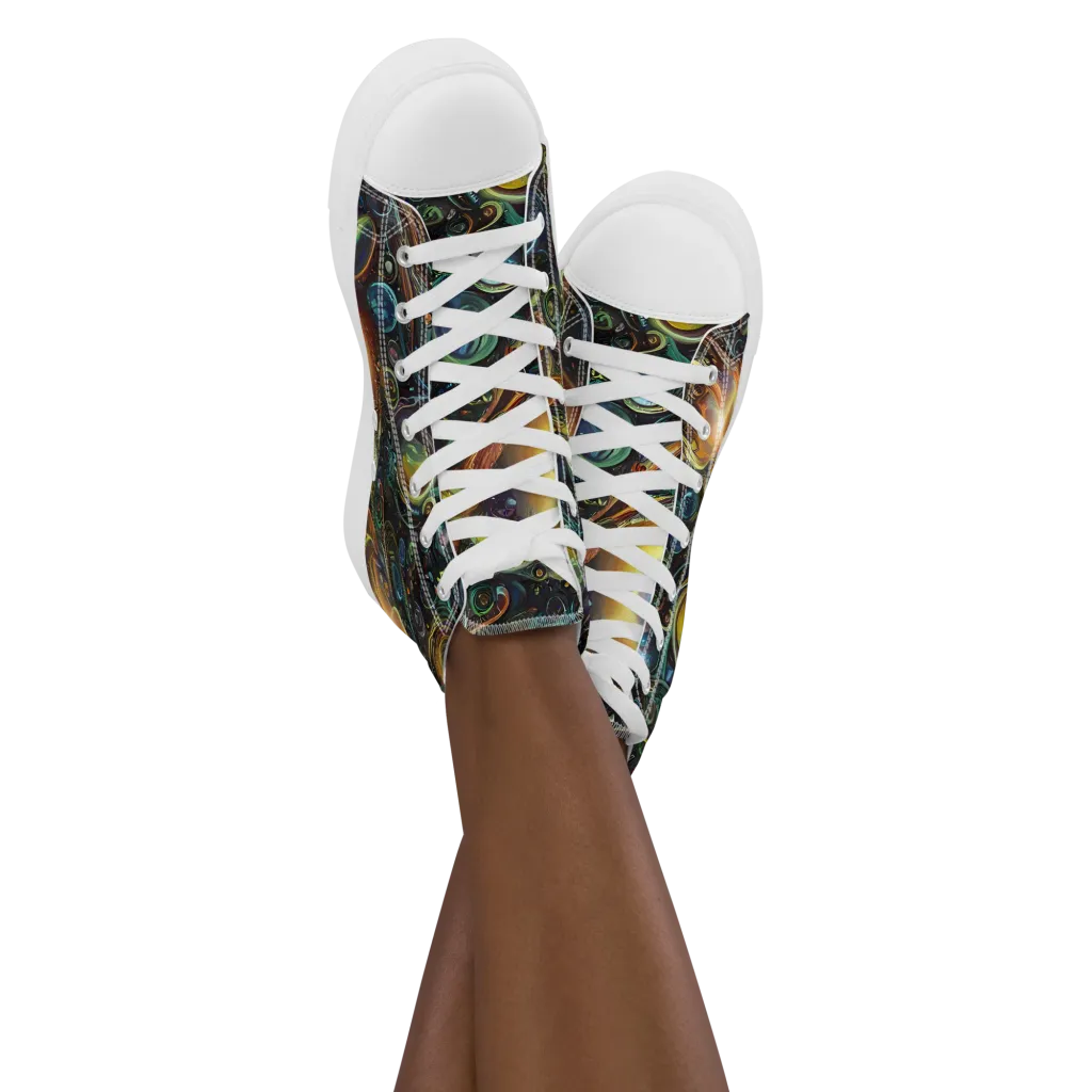 Ferez Vortex on Women's High Top Canvas Shoes — Front