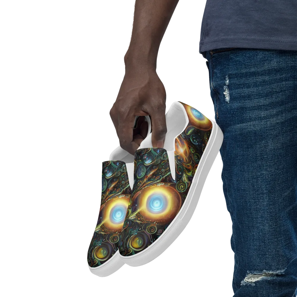 Ferez Vortex on Men's Slip-On Canvas Shoes — Left Front