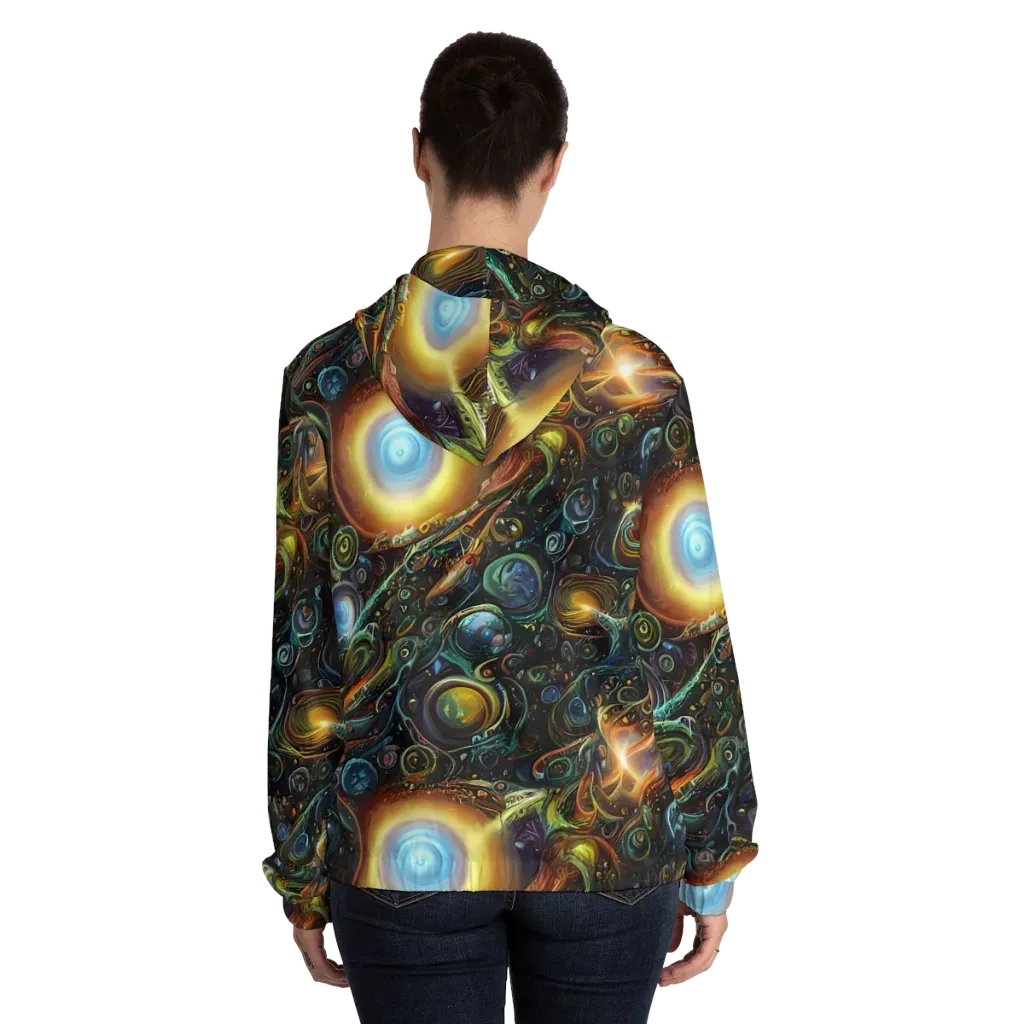 Ferez Vortex on Women's Full-Zip Hoodie — Back On Person