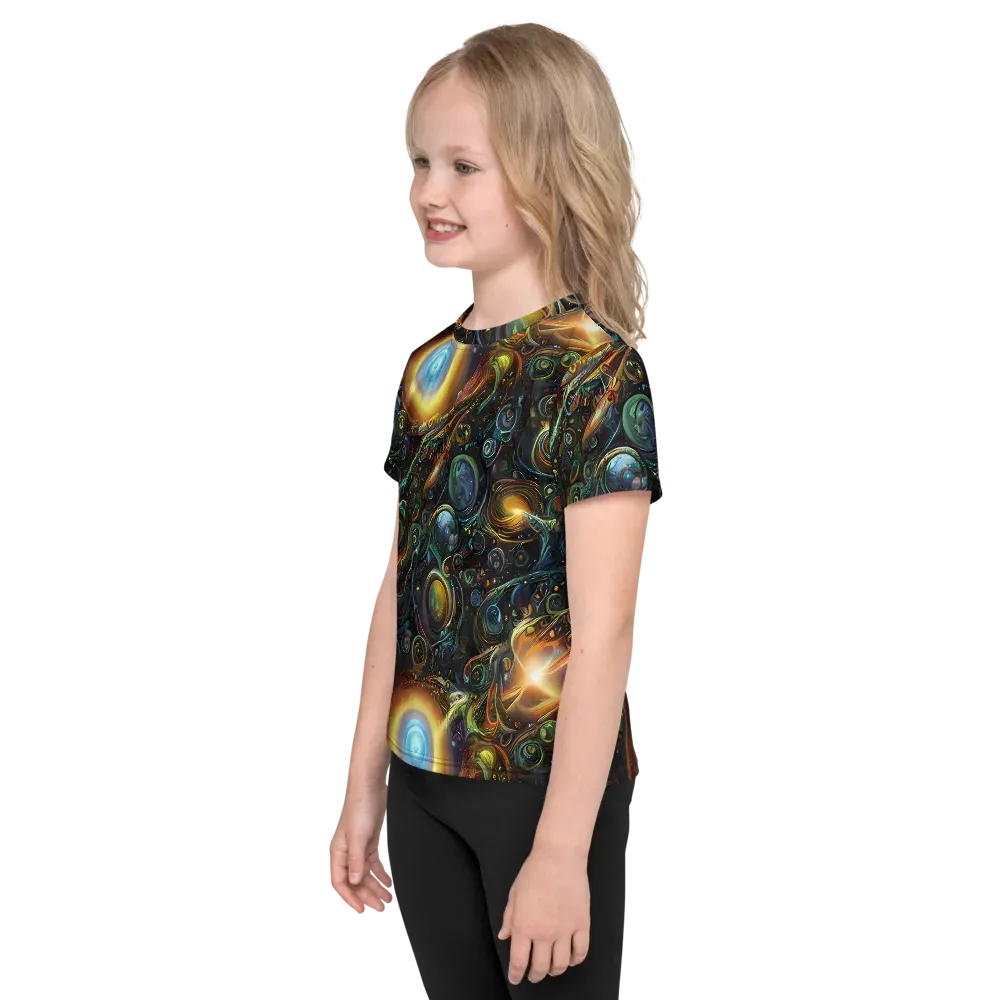 Ferez Vortex on Kids Crew Neck T-Shirt — Left