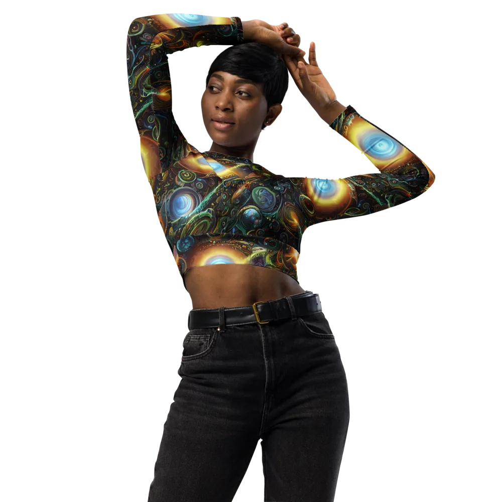 Ferez Vortex on Long Sleeve Crop Top — Front