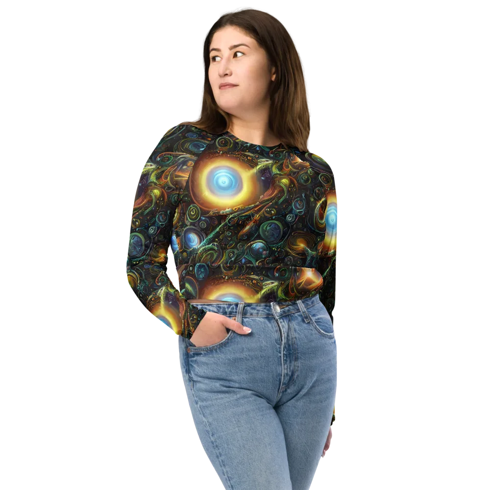 Ferez Vortex on Long Sleeve Crop Top — Front