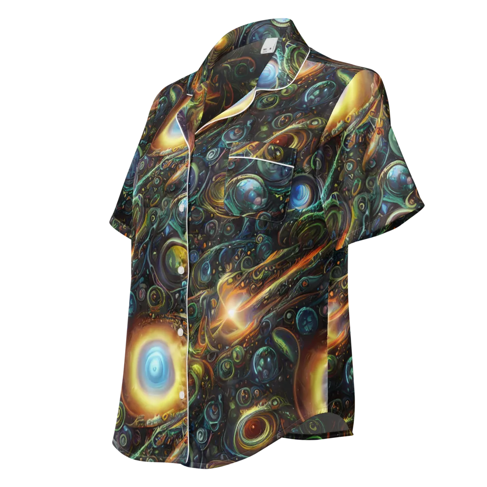Ferez Vortex on Women's Short Sleeve Pajama Top — Left Front