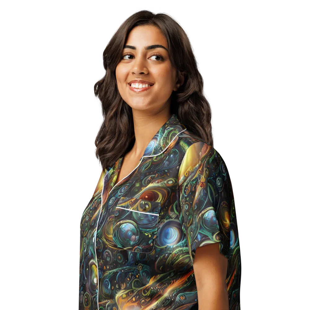 Ferez Vortex on Women's Short Sleeve Pajama Top — Left Front