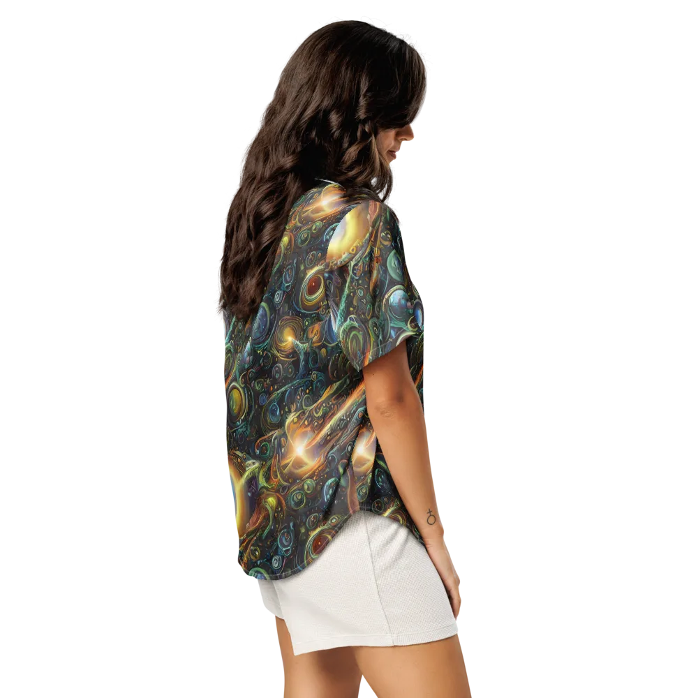 Ferez Vortex on Women's Short Sleeve Pajama Top — Right Back