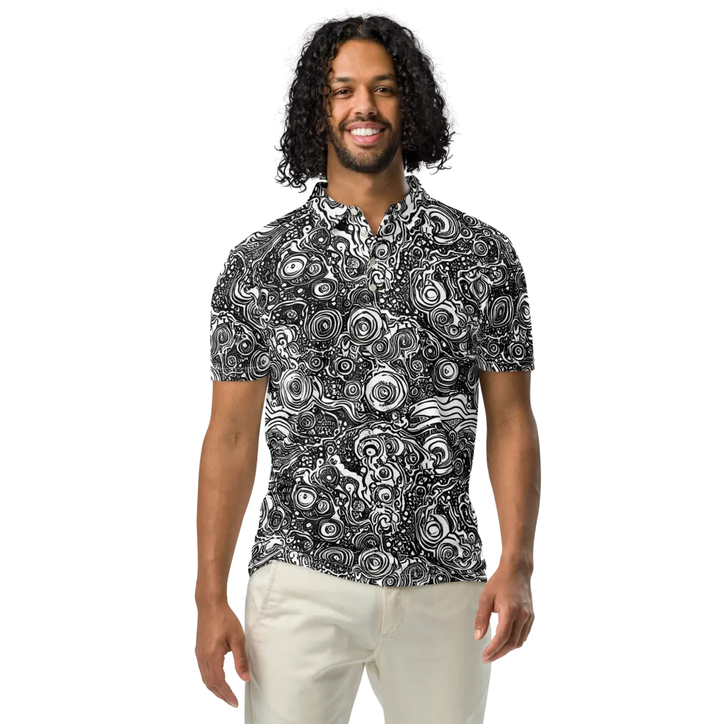 Swirling Stories on Men's Slim Fit Polo Shirt — Front