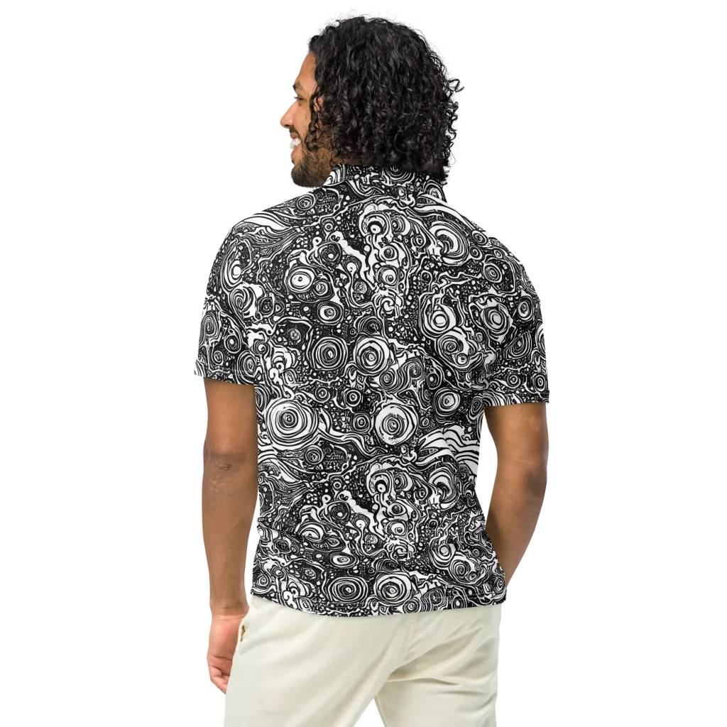 Swirling Stories on Men's Slim Fit Polo Shirt — Back