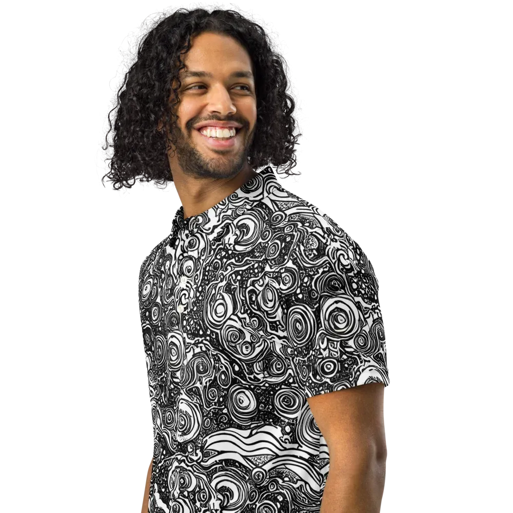 Swirling Stories on Men's Slim Fit Polo Shirt — Left Front