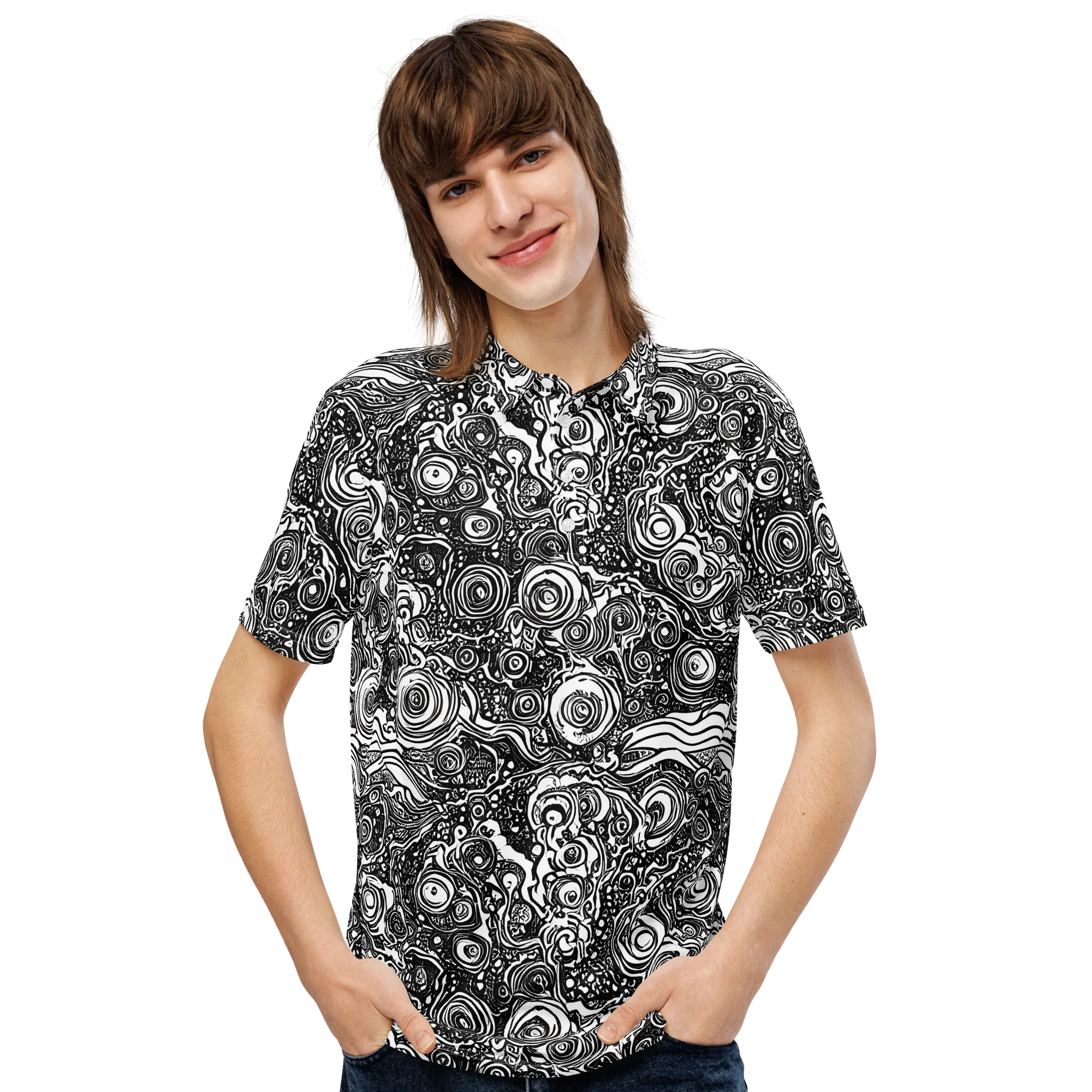 Swirling Stories on Men's Slim Fit Polo Shirt — Front