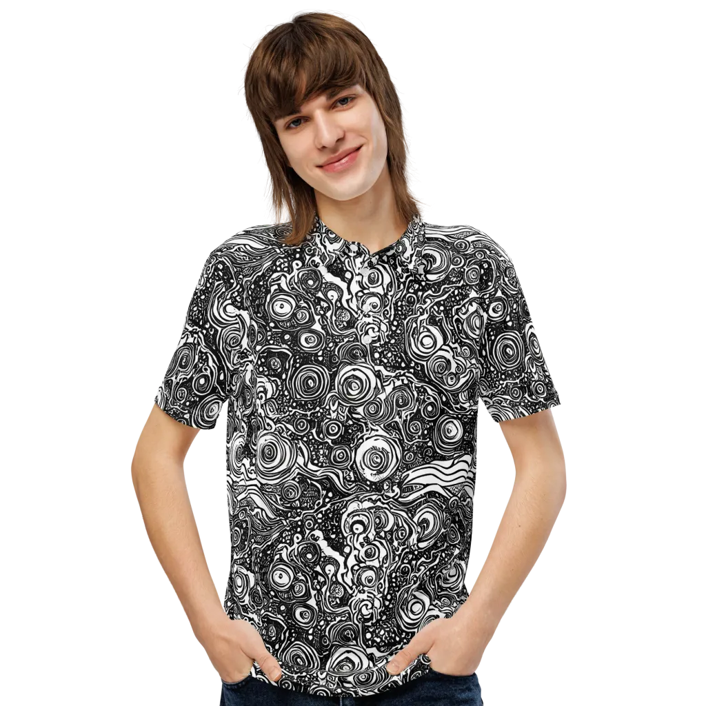 Swirling Stories on Men's Slim Fit Polo Shirt — Front