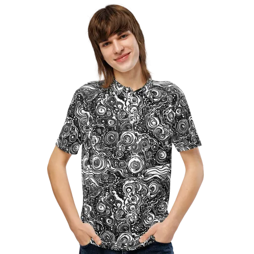 Swirling Stories on a Men's Slim Fit Polo Shirt