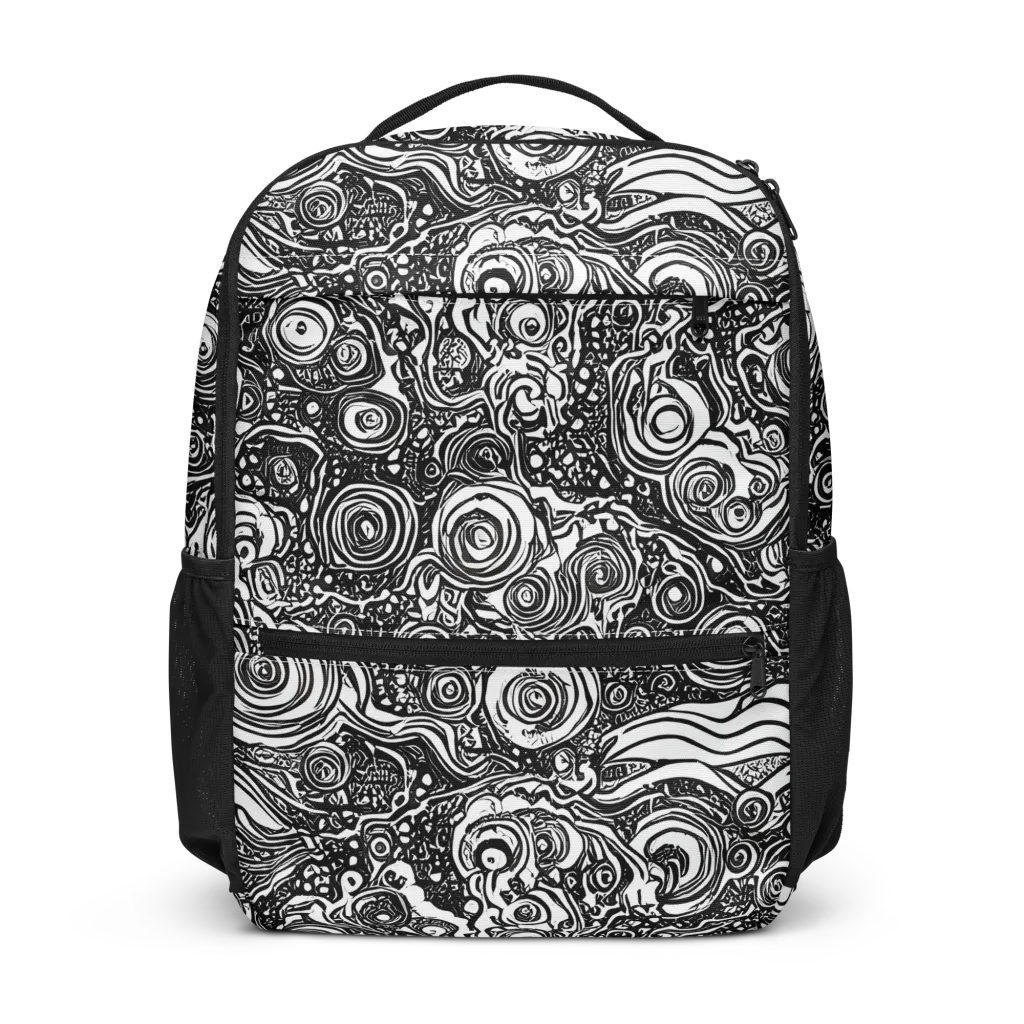 Swirling Stories on Utility Backpack — Front