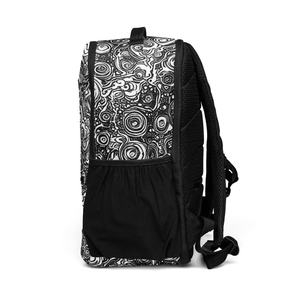Swirling Stories on Utility Backpack — Left