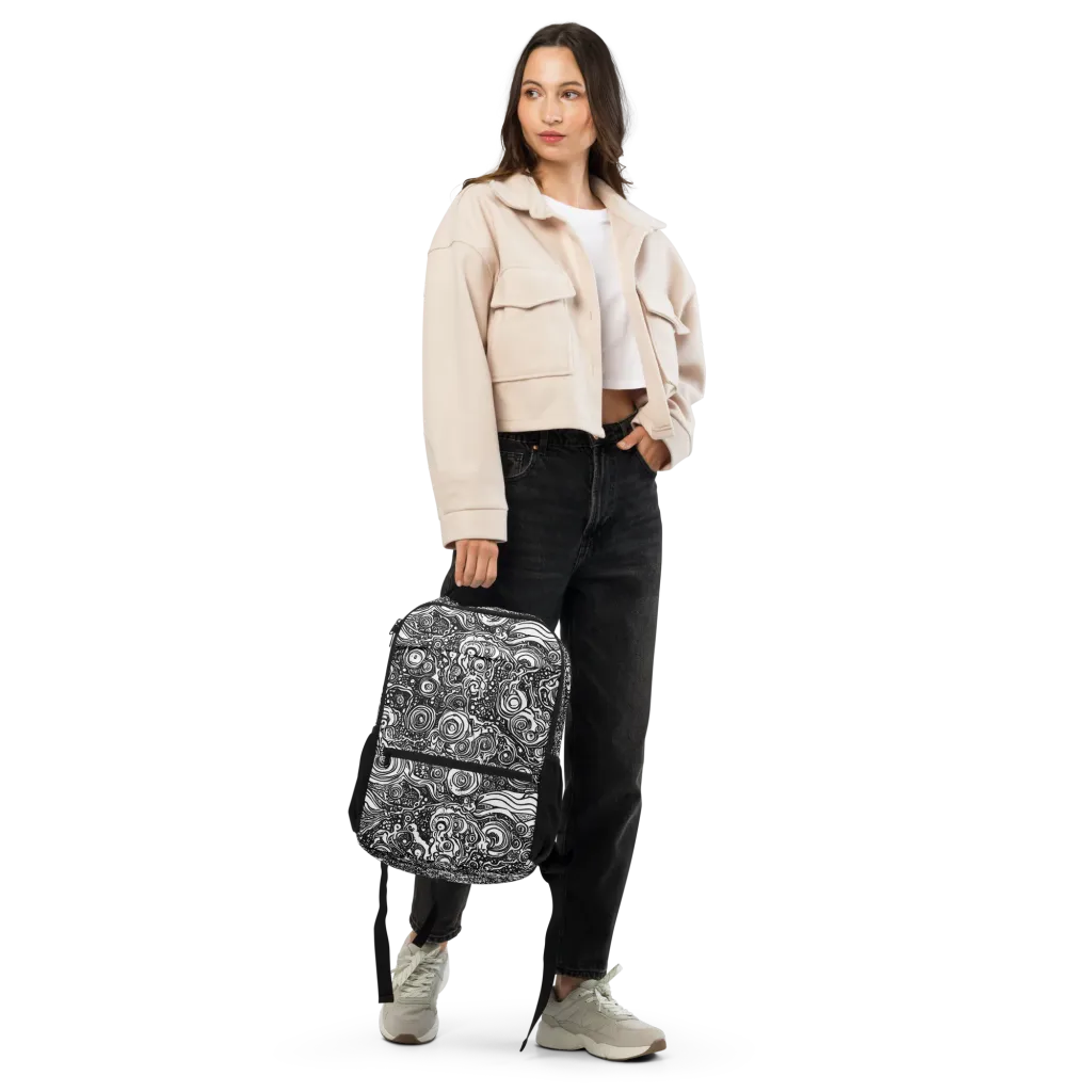 Swirling Stories on Utility Backpack — Front