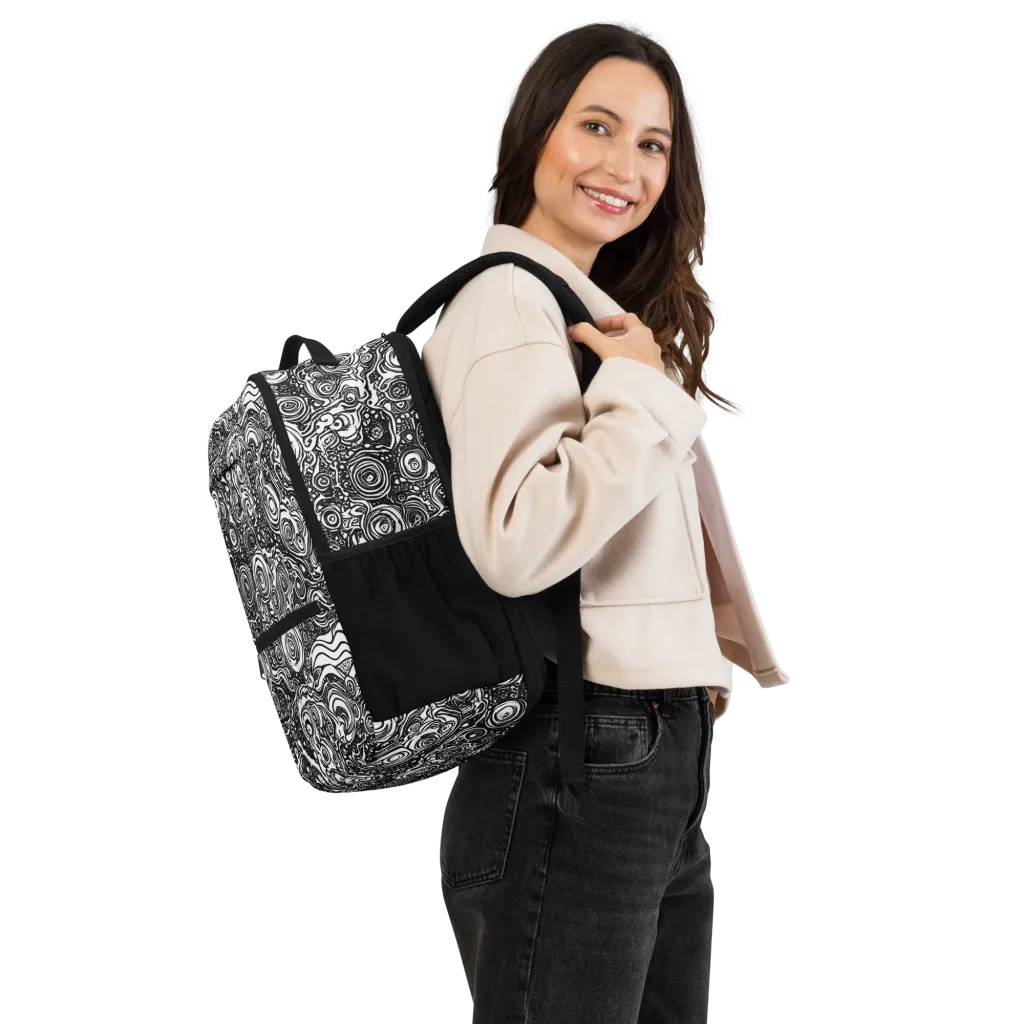 Swirling Stories on Utility Backpack — Right