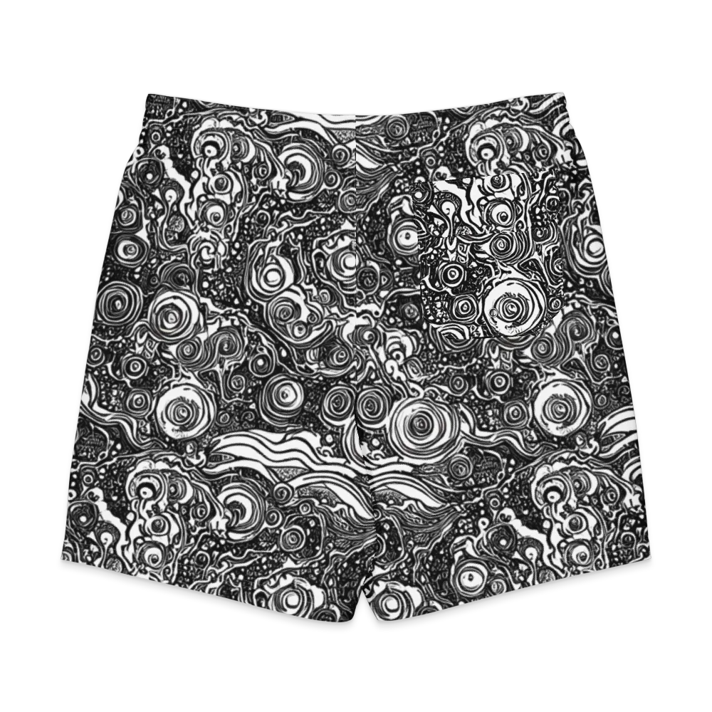 Swirling Stories on Men's Board Shorts — Back