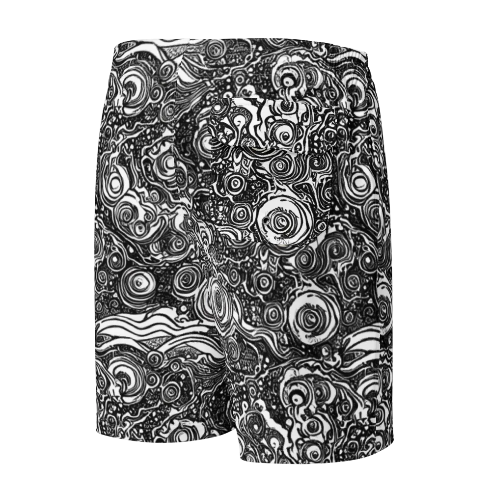 Swirling Stories on Men's Board Shorts — Back