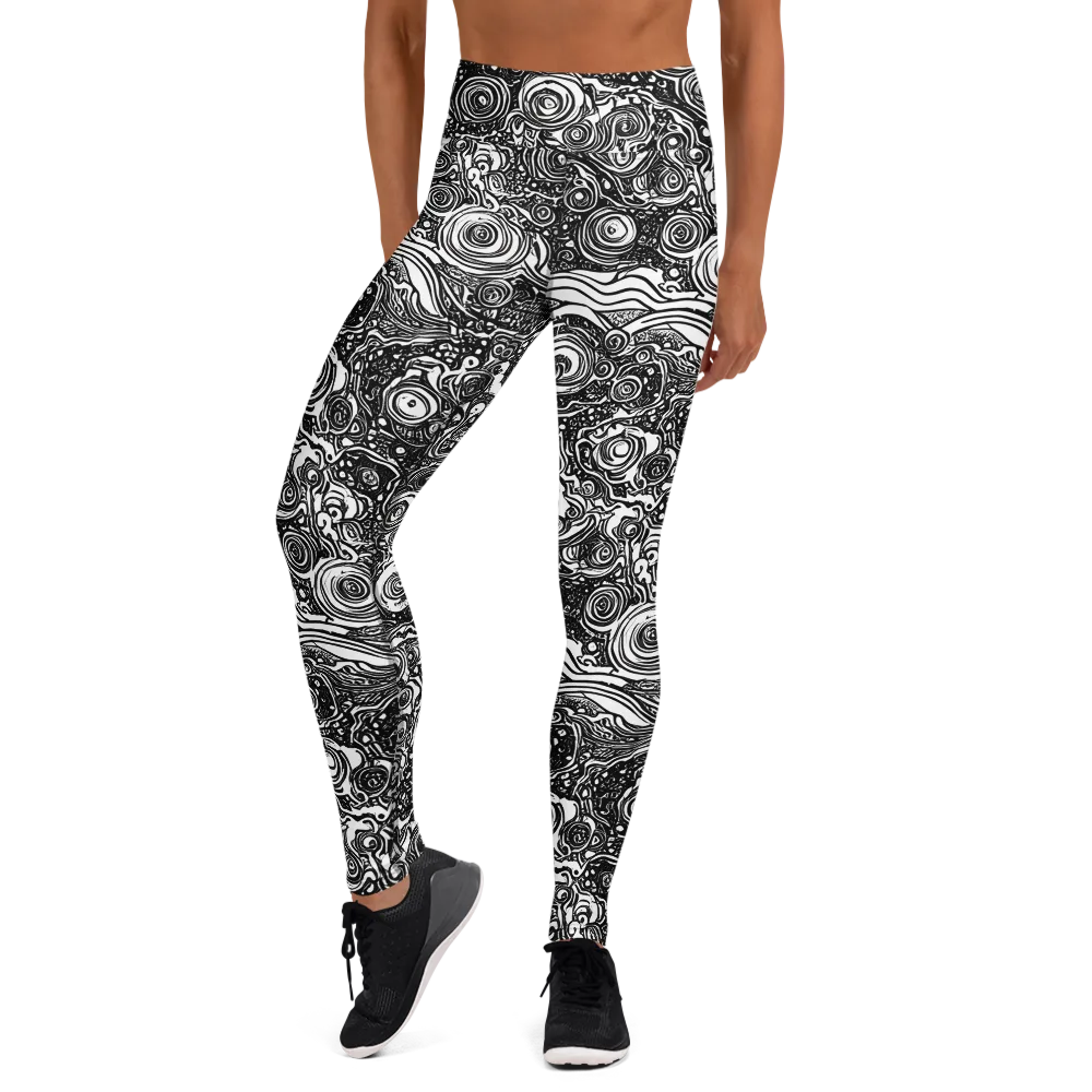 Swirling Stories on Yoga Leggings — Front