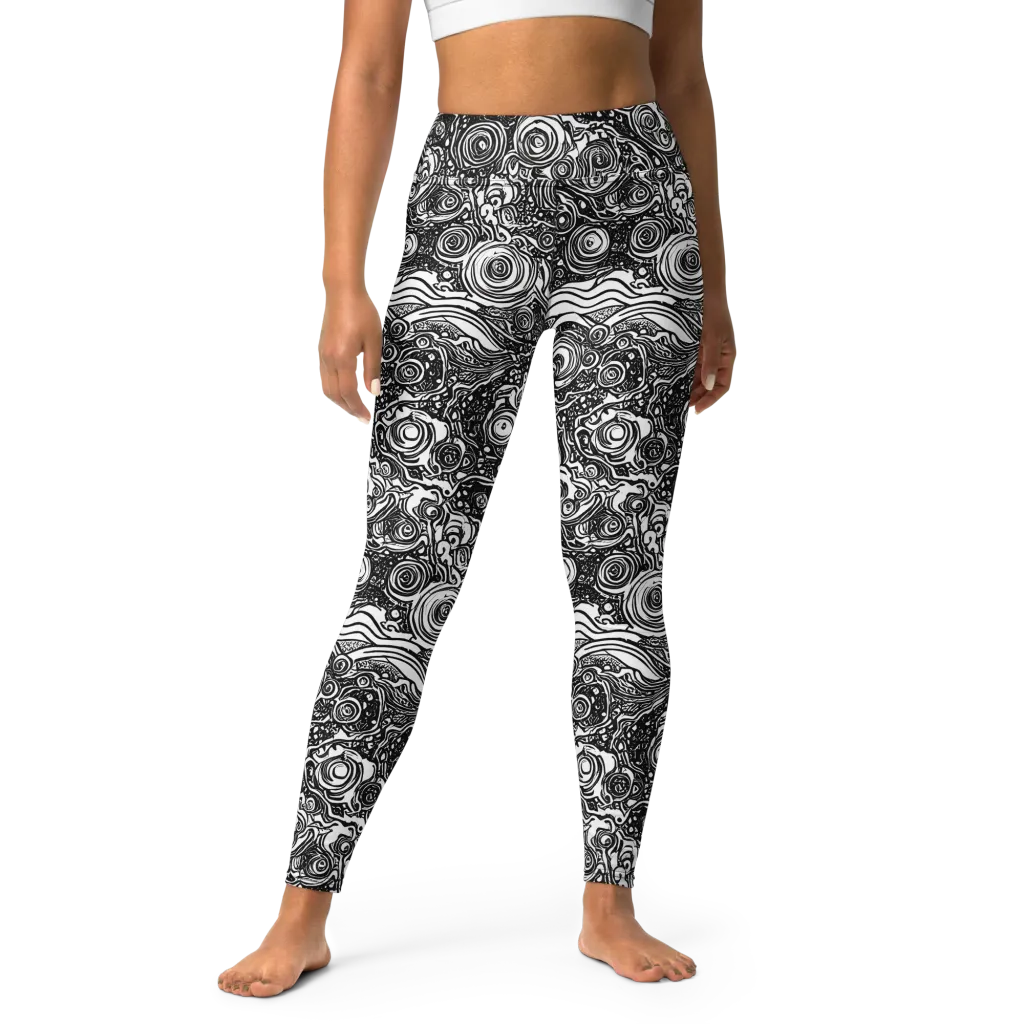 Swirling Stories on Yoga Leggings — Front