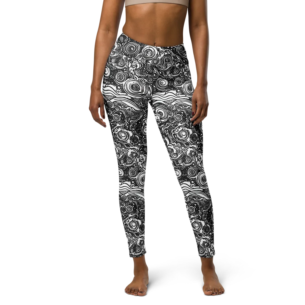 Swirling Stories on Yoga Leggings — Front