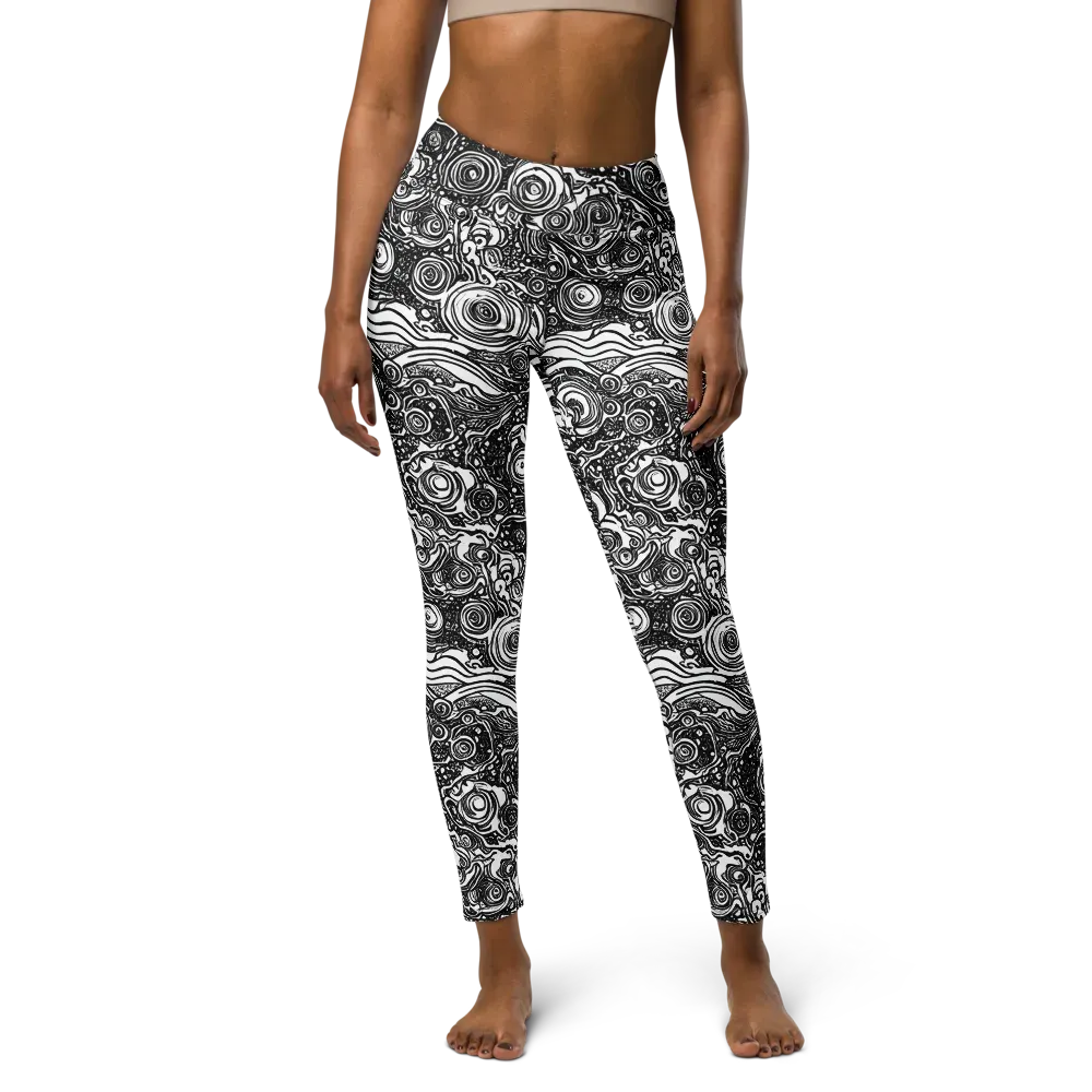Swirling Stories on Yoga Leggings — Front
