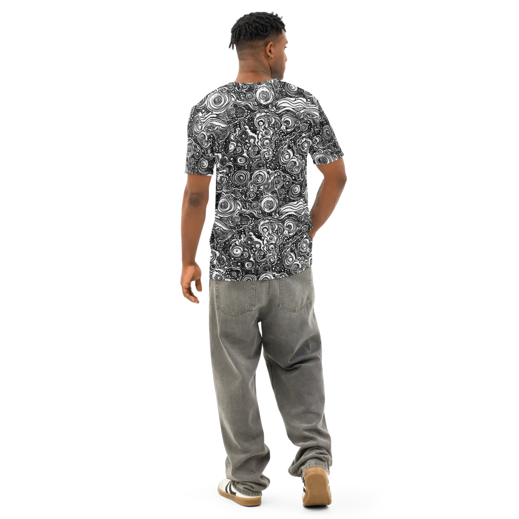 Swirling Stories on Men's Cotton Crew Neck T-Shirt — Back