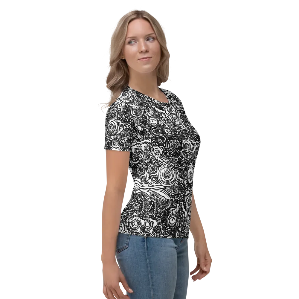 Swirling Stories on Women's Crew Neck T-Shirt — Right
