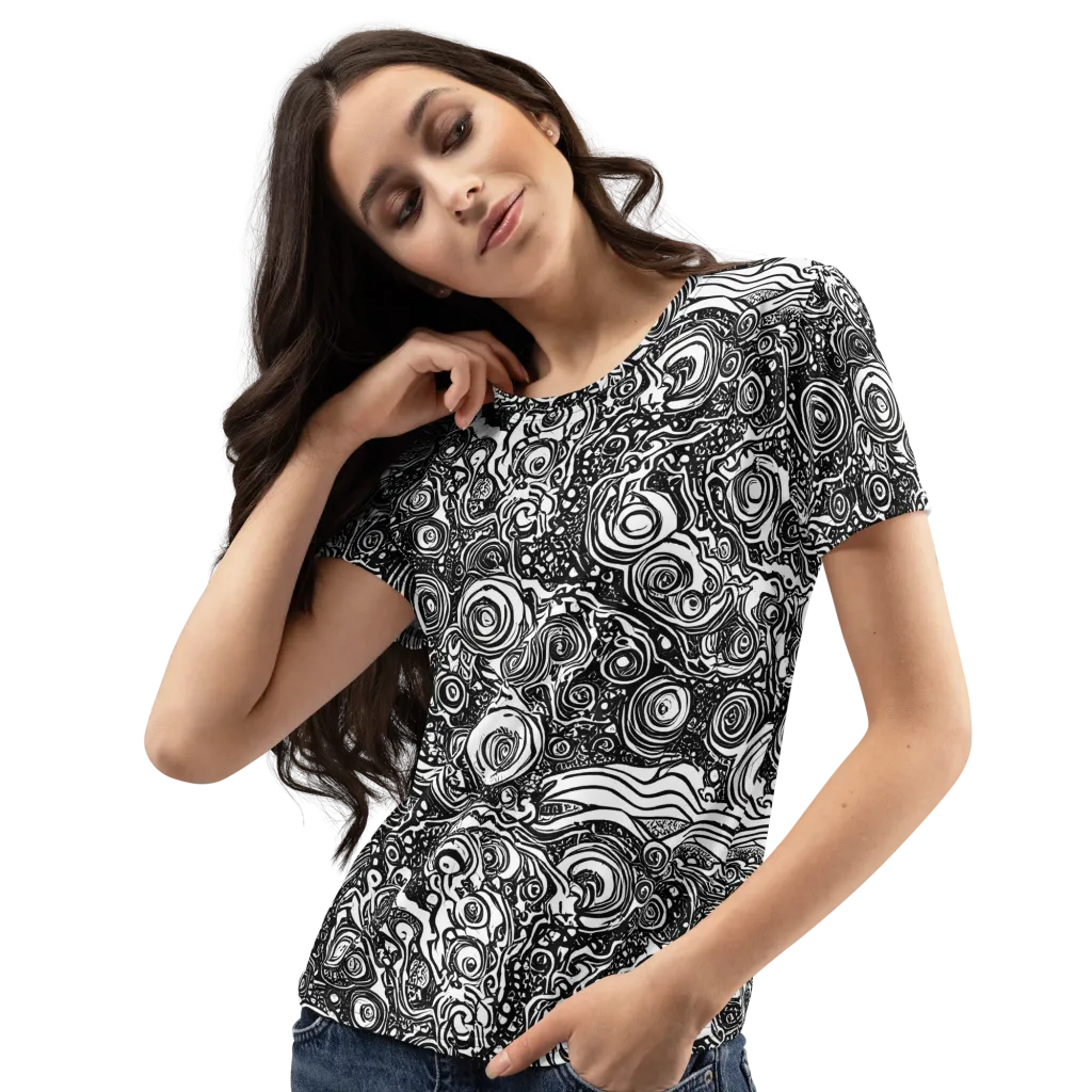 Swirling Stories on Women's Crew Neck T-Shirt — Left Front