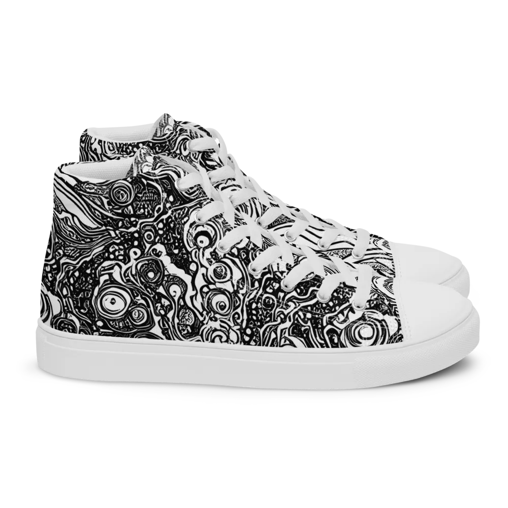 Swirling Stories on Women's High Top Canvas Shoes — Right
