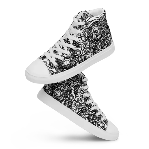 Swirling Stories on a Women's High Top Canvas Shoes