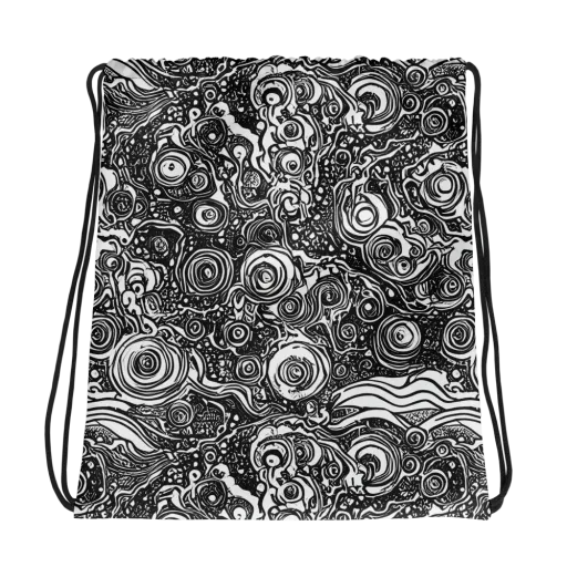 Swirling Stories on a Drawstring Bag