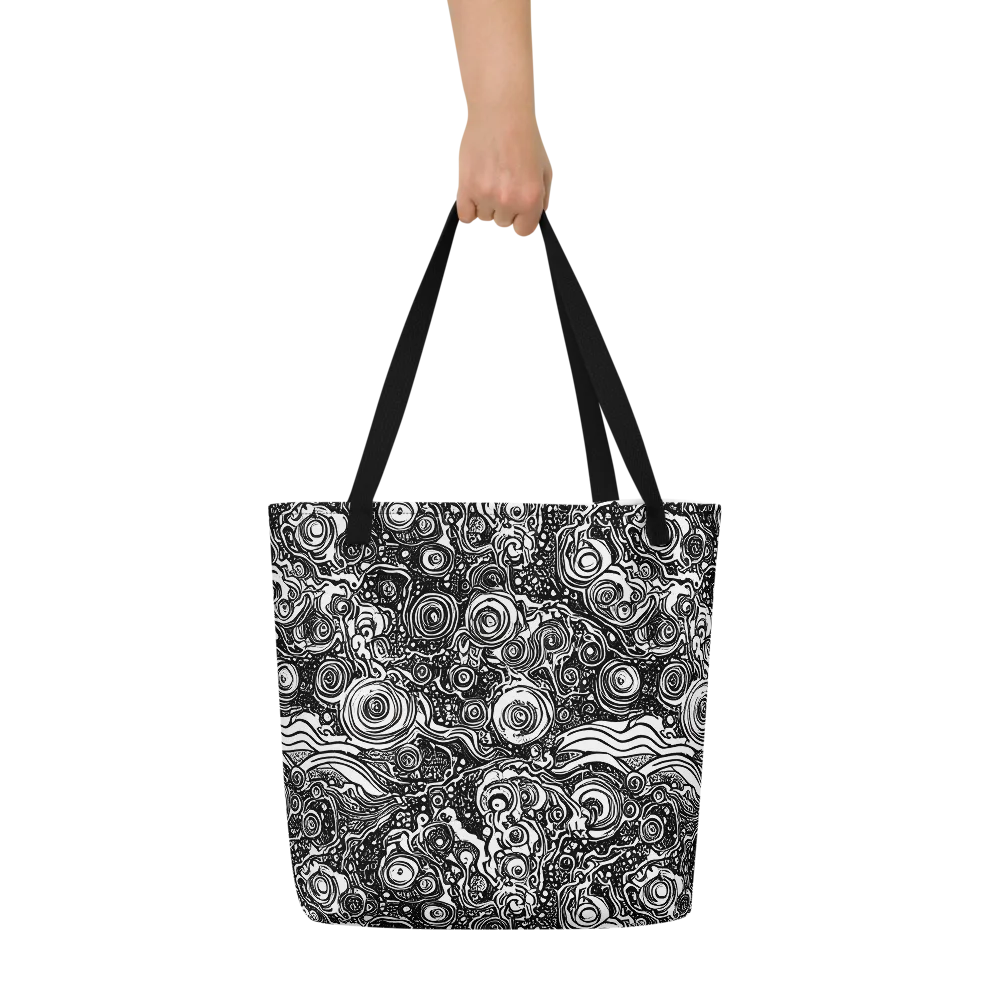 Swirling Stories on Large Tote Bag W/ Pocket — Front