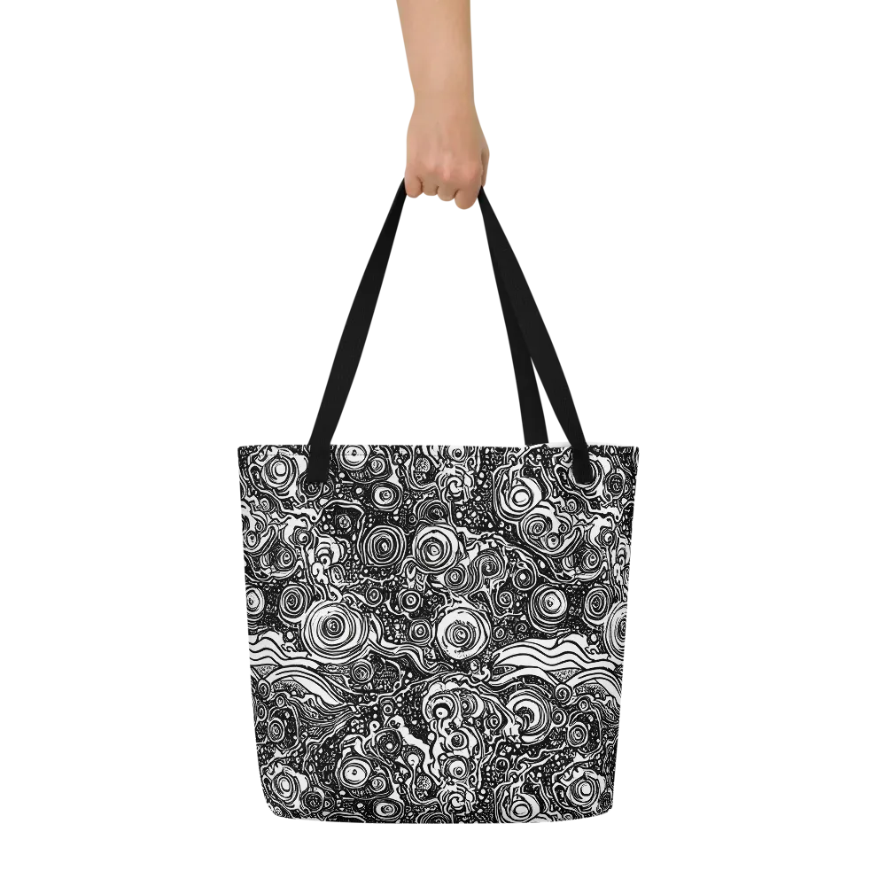 Swirling Stories on Large Tote Bag W/ Pocket — Front