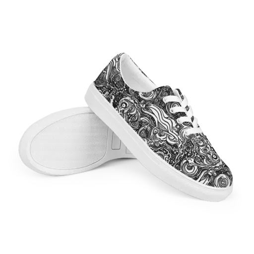 Swirling Stories on a Men's Lace-Up Canvas Shoes