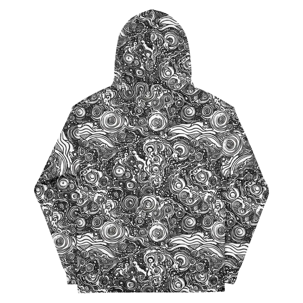 Swirling Stories on Cotton Hoodie — Back
