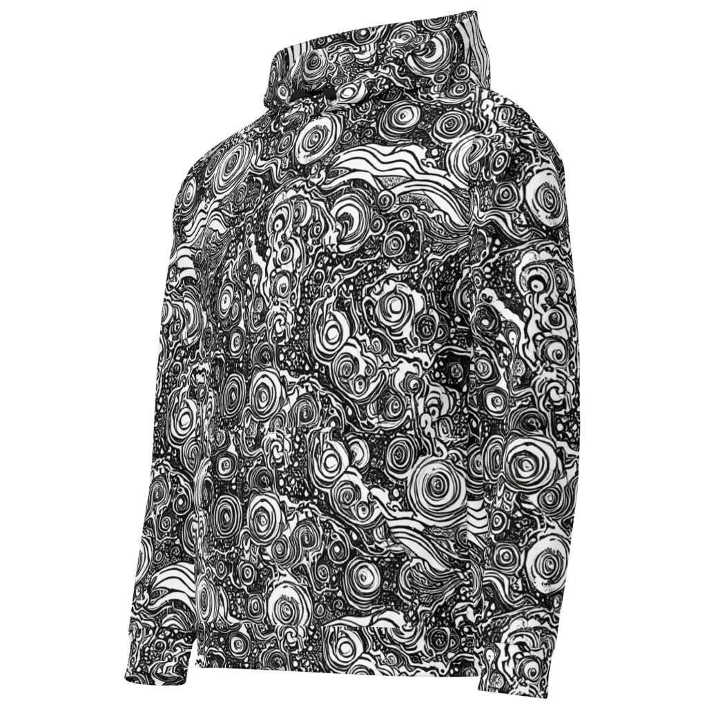 Swirling Stories on Cotton Hoodie — Left Front