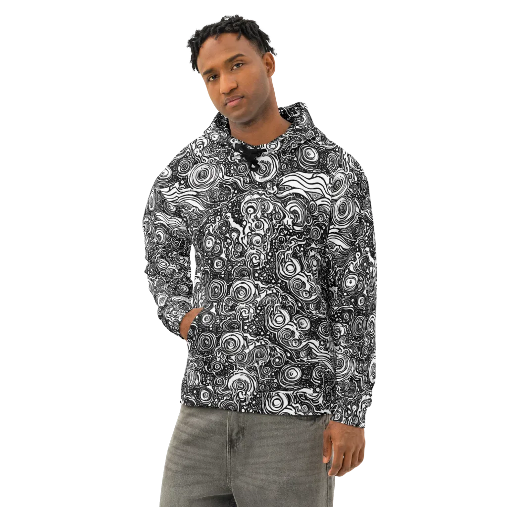 Swirling Stories on Cotton Hoodie — Left Front