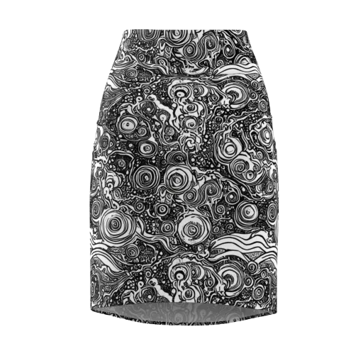 Swirling Stories on a Pencil Skirt
